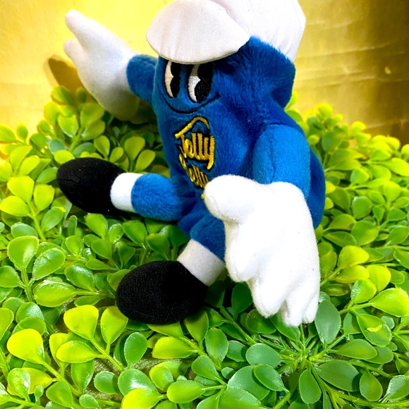 JELLY BELLY BEAN VINTAGE 1999 BEAN BAG PLUSH BLUEBERRY WITH JELLY BELLY LOGO 6” - Picture 4 of 11